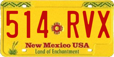 NM license plate 514RVX