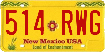 NM license plate 514RWG
