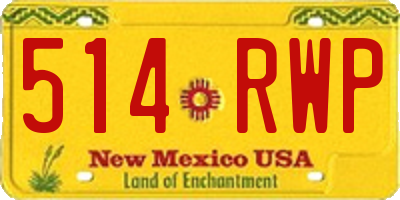 NM license plate 514RWP
