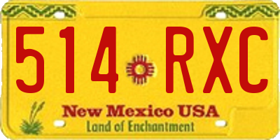 NM license plate 514RXC