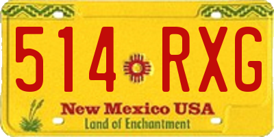 NM license plate 514RXG