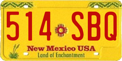 NM license plate 514SBQ