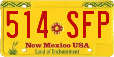 NM license plate 514SFP