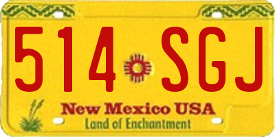 NM license plate 514SGJ
