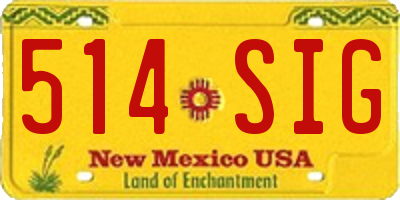 NM license plate 514SIG