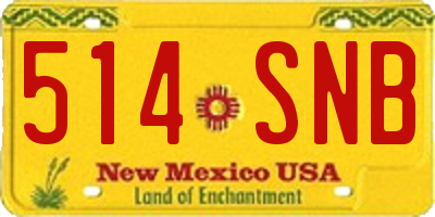 NM license plate 514SNB