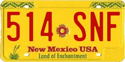 NM license plate 514SNF