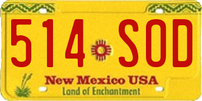 NM license plate 514SOD