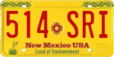 NM license plate 514SRI