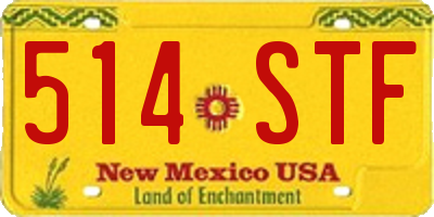 NM license plate 514STF