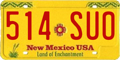 NM license plate 514SUO