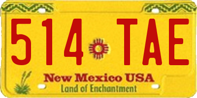 NM license plate 514TAE