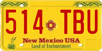 NM license plate 514TBU