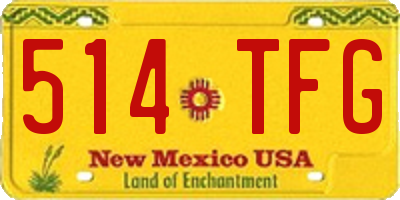 NM license plate 514TFG