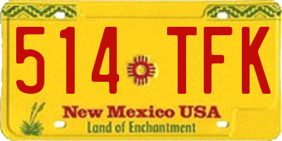 NM license plate 514TFK