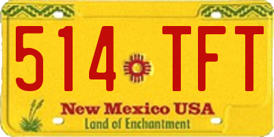 NM license plate 514TFT