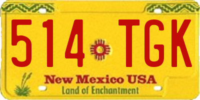 NM license plate 514TGK