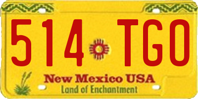 NM license plate 514TGO