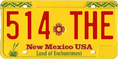 NM license plate 514THE