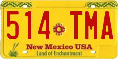 NM license plate 514TMA