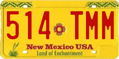 NM license plate 514TMM