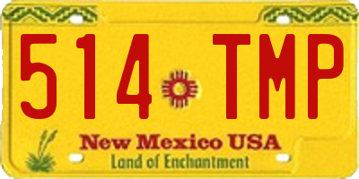 NM license plate 514TMP