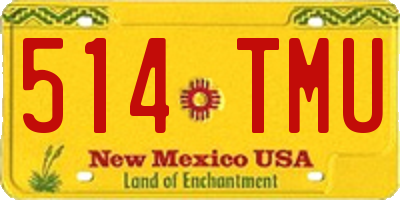 NM license plate 514TMU