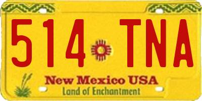 NM license plate 514TNA