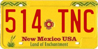 NM license plate 514TNC