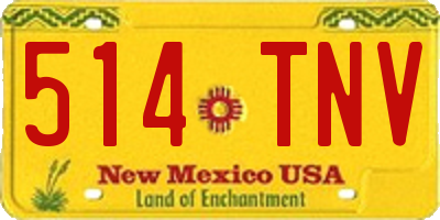 NM license plate 514TNV