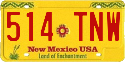 NM license plate 514TNW