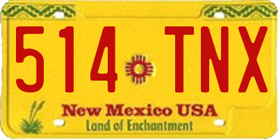 NM license plate 514TNX