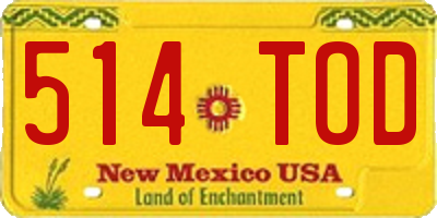 NM license plate 514TOD