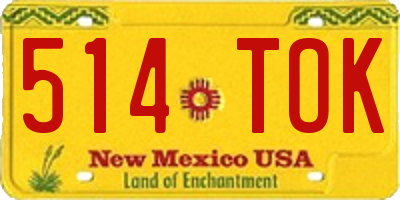NM license plate 514TOK