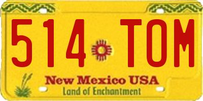 NM license plate 514TOM