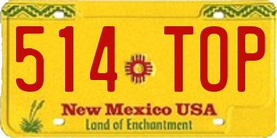 NM license plate 514TOP