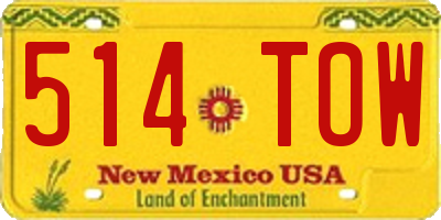 NM license plate 514TOW