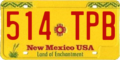 NM license plate 514TPB