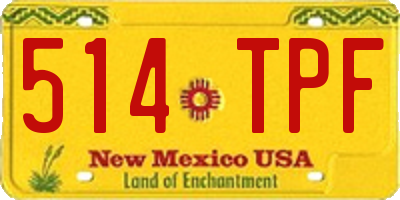 NM license plate 514TPF
