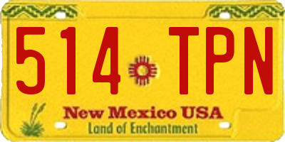 NM license plate 514TPN