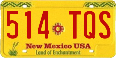 NM license plate 514TQS