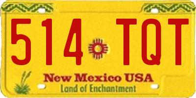 NM license plate 514TQT