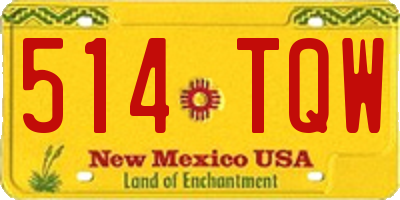 NM license plate 514TQW