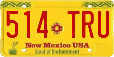 NM license plate 514TRU