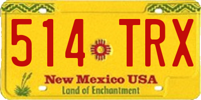 NM license plate 514TRX