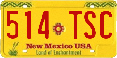 NM license plate 514TSC