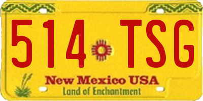 NM license plate 514TSG