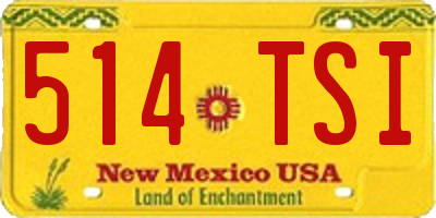 NM license plate 514TSI