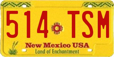 NM license plate 514TSM