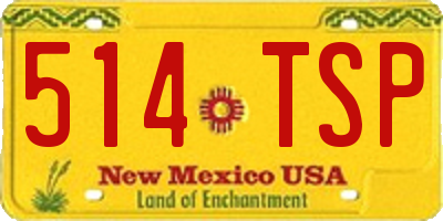 NM license plate 514TSP